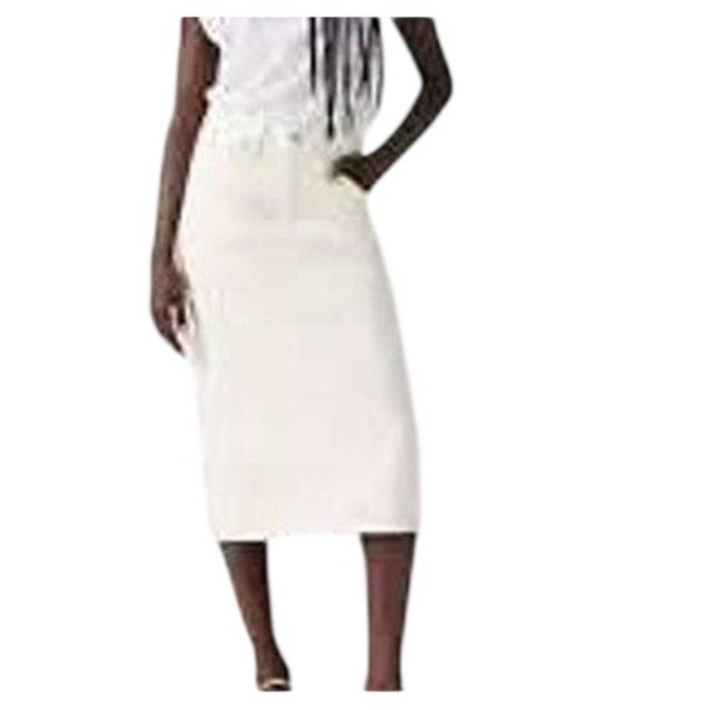 Levi's Cream Denim Carpenter Pencil Midi Skirt Women's Size 27 Waist